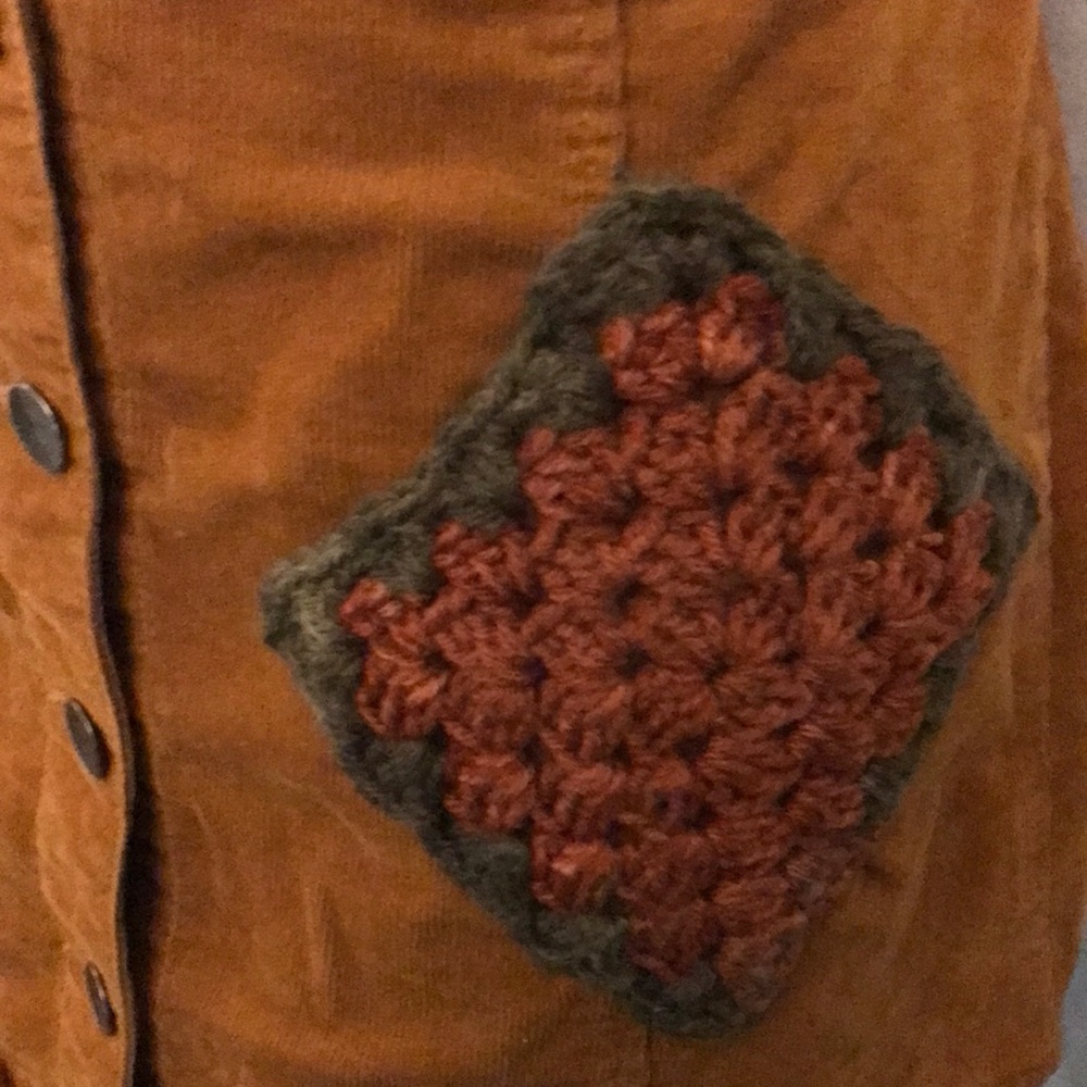 Women’s UPCYCLED HAND CRAFTED & CROCHETED GRANNY SQUARES Sz L Stylish Skirt - Picture 3 of 15